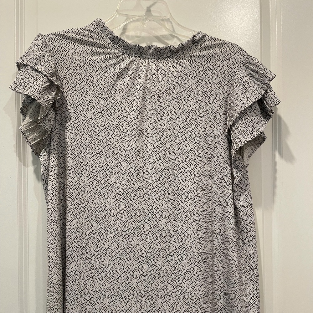 Adrianna Papell Black and White Polka Dot Top